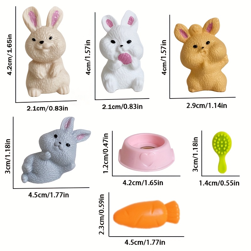 Kids Pretend Play Pet Bunny Toy Set