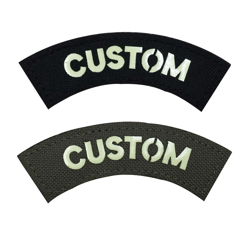 

1pc Custom Curved -the-dark Name Patch, Tactical With Hook And Self-adhesive Backing For Clothing And Backpacks, Army Green/black