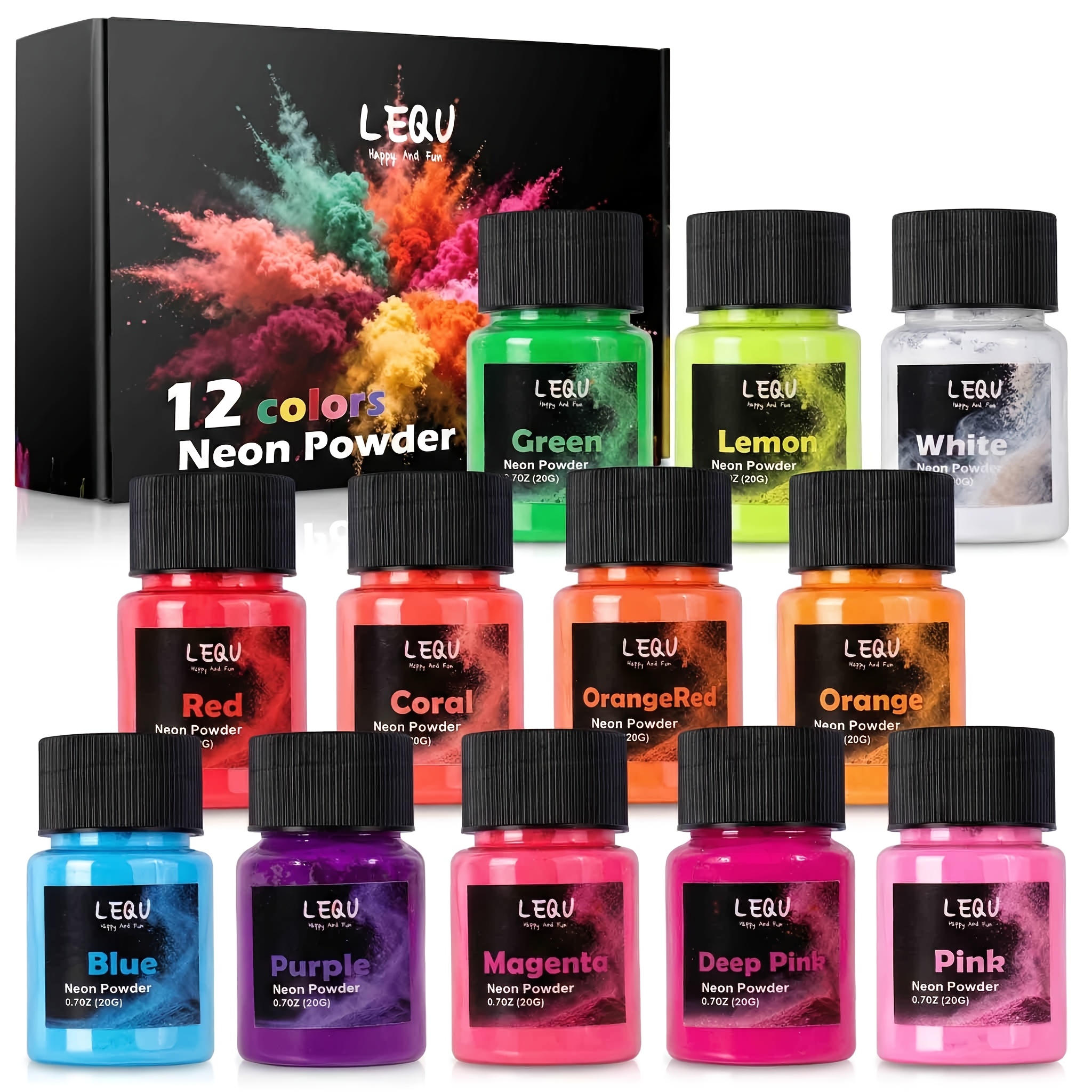 Image of 12-color Neon Resin Powder, Single Bottle 20 Grams/0.7oz, Used For Coloring Resin Production, Home Decorations, Handicrafts And Other Products, Suitable For Resin Enthusiasts