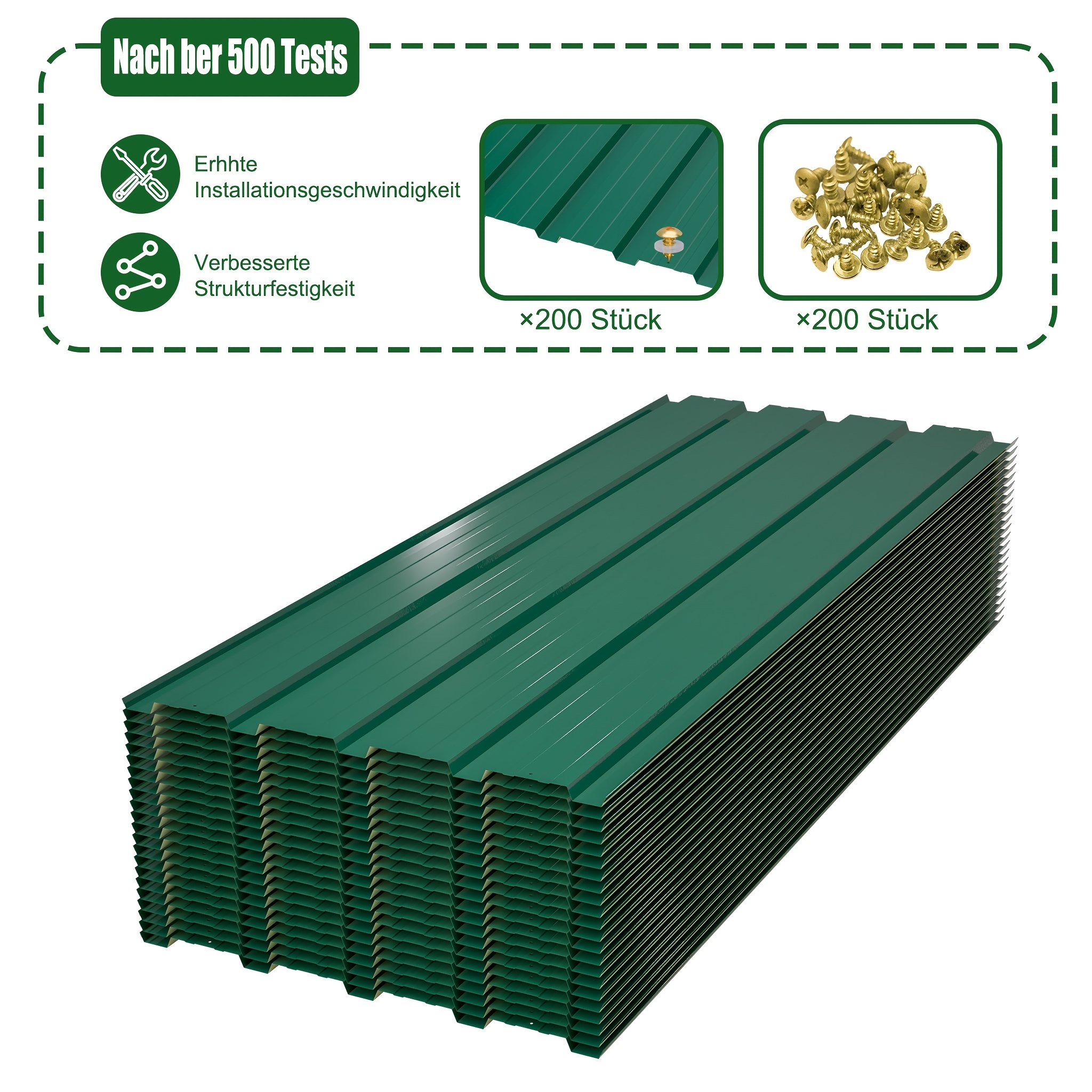 TEMU 22 Sheets Trapezoidal Sheet Golden Sheet Roofing Sheet Steel Sheet Roofing Sheet With Screws, Building Material 10.12m²