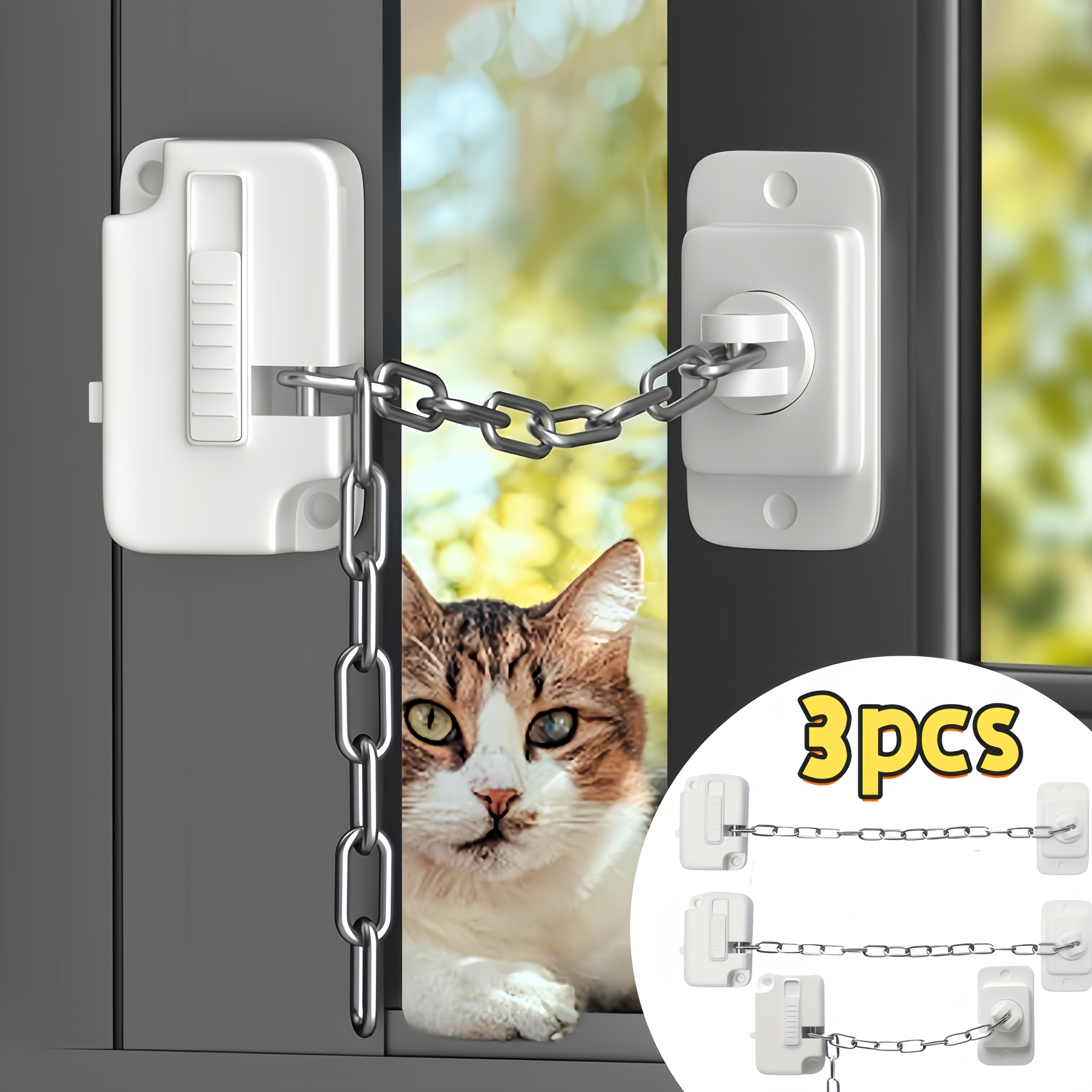 E-shop 1/2/3/4 Stück Verstellbare Fenstersicherungsschlösser - Selbstklebend, Keine Bohrinstallation, Robustes Metall & Kunststoff, für Haussicherheit,
