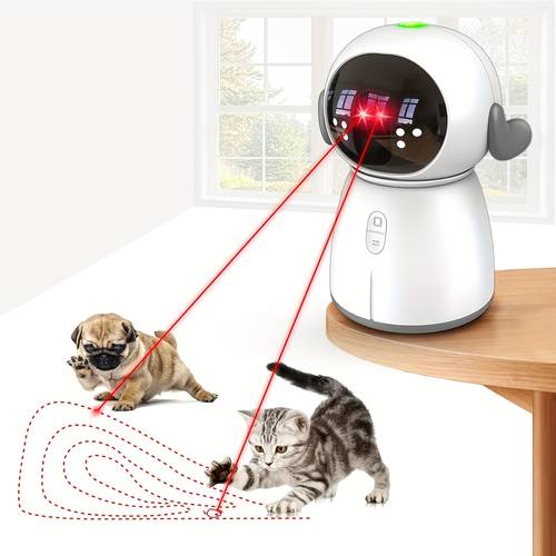 indoor cat laser toy rechargeable interactive cat toy with dual laser and motion activated fun for bored indoor adult cats