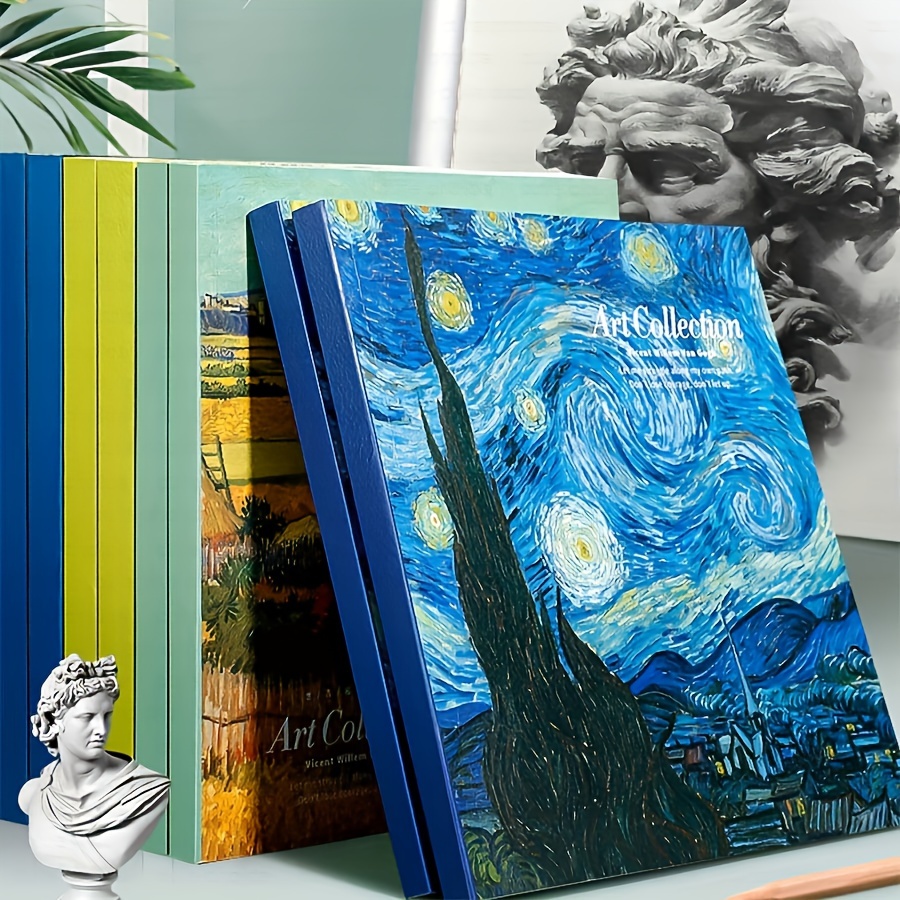 

160pages Sketching Book, 80sheets Sketchbook, 20k Professional Painting Drawing Van Gogh Series High Quality Art Supplies Notebook Sunflower Starry 7.99inch