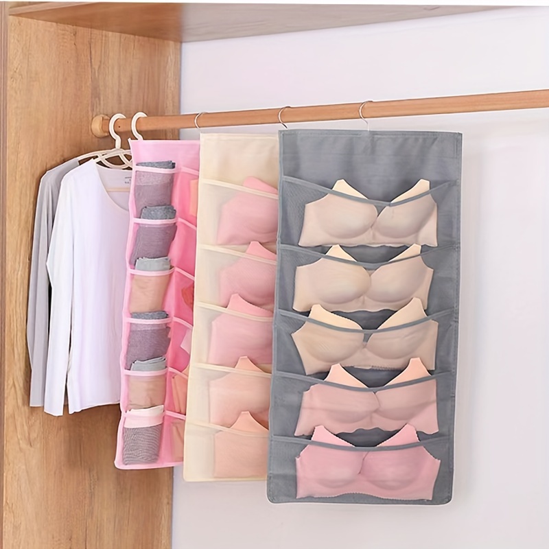 

versatile" Space-saving Hanging Underwear Organizer - Multi-pocket Storage Bag For Bras, Socks & Accessories - Perfect For Bedroom, Dorm & Closet Organization