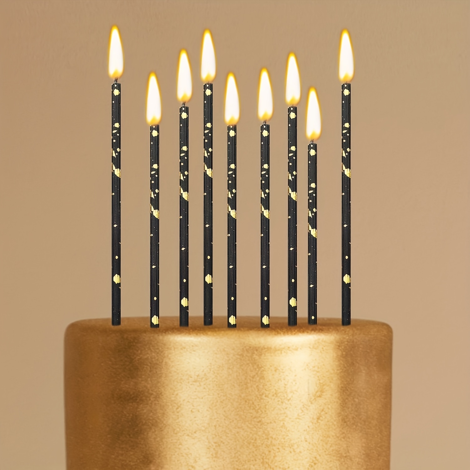 24 Candeline Lunghe Oro Per Torta Di Compleanno - Per Decorazioni Festa, Atossiche - 2