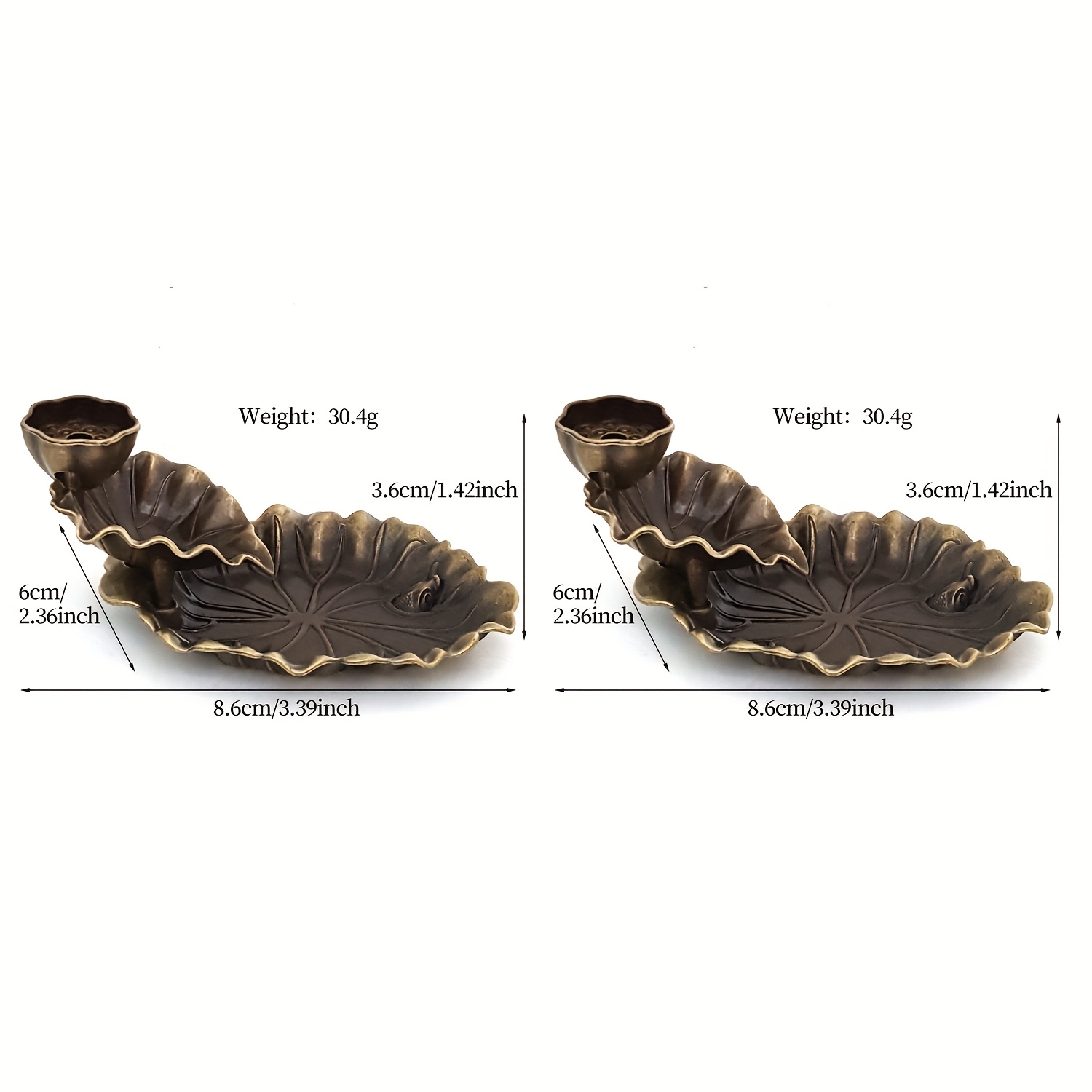 TEMU 2pcs Metal Pisces Incense Holder And Home Decor - A Stunning Smoke Sculpture With Intricate Carvings, Unscented, Elegant For Tabletop Or Shelf