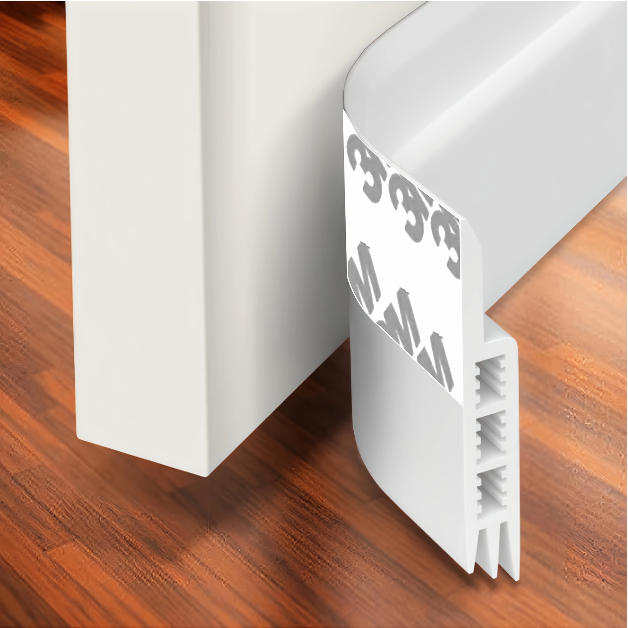 TEMU 1pc Silicone Door Draft Stopper, Under Door , Door Sweep Weather Stripping, , Strong Adhesive 39.37" Length