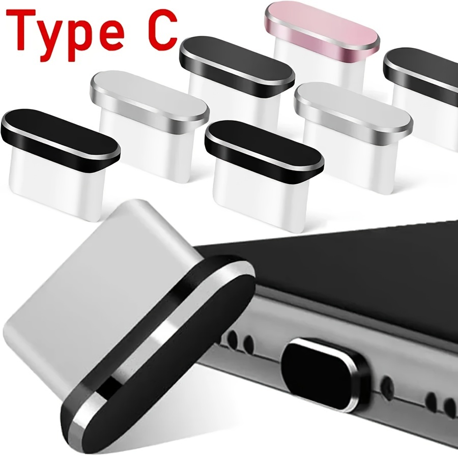 

6pcs Metal Dust Plug Universal Type C Phone Charging Ports Stopper Cover For 15 Pro Max Plus 15pm Xiaomi Samsung Huawei Anti-dust Type-c Cap Protectors Prevents Dust And Damage To Your Charging Ports