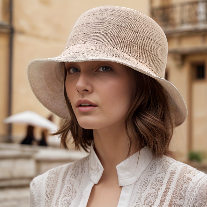 Thin Breathable Straw Bucket Hat Solid Color Summer Sun Hats - Temu