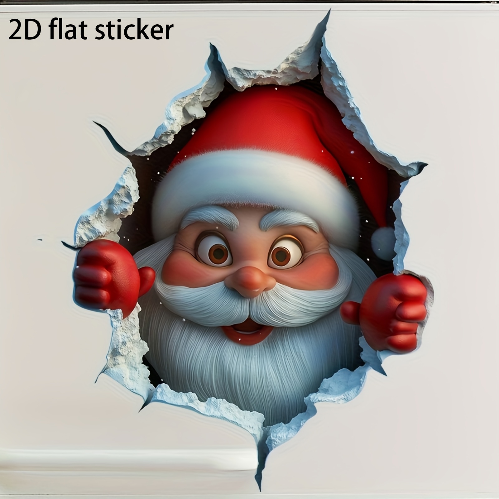 Image of 2d Flat Printing Wall Sticker, Warm Christmas Door And Window Wall Sticker, Diy Sticker, Suitable For Home, Kitchen, Living Room And Decoration.