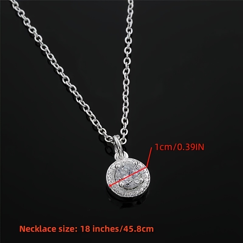 

925 Pure Silvery Elegant Necklace With Sparkling Zirconia Pendant - Luxury And Fashionable Accessory For Women, Suitable For Weddings And Parties