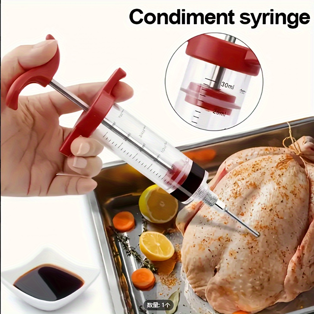 

2/stainless Steel Syringes - Suitable For Grilling And Kitchen Cooking, Including Rust Proof Plastic Seasoning Syringes