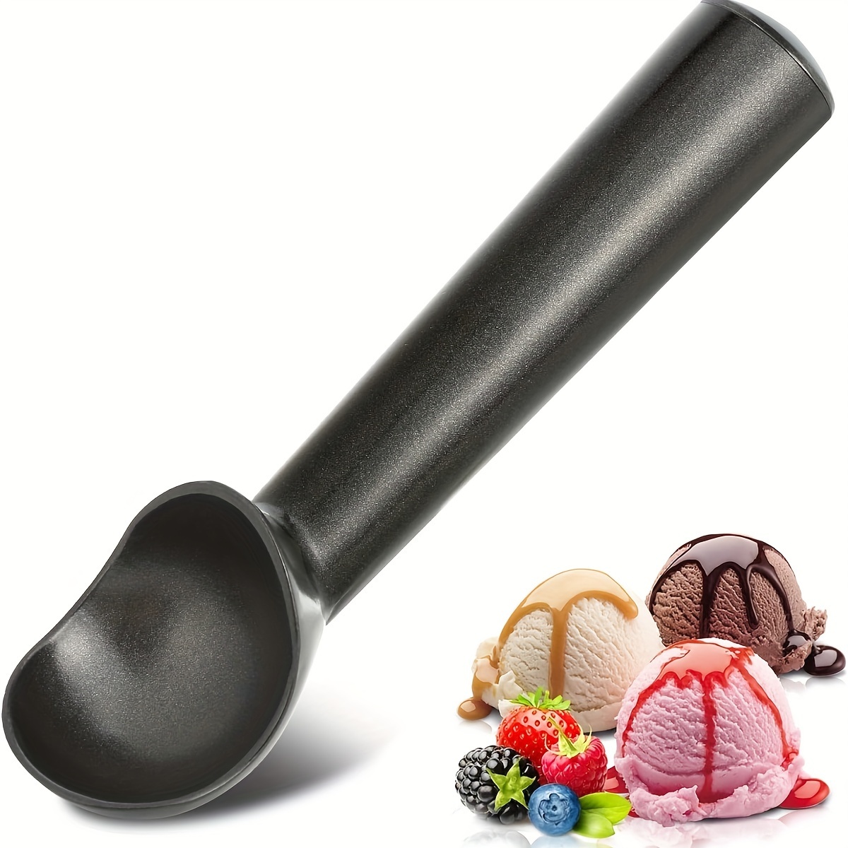 TEMU 7-inch Aluminum Ice Cream Scoop - Heavy Duty, Easy To Clean, Cream, , And , Durable And Freeze-resistant Design, Ice Cream Scoop