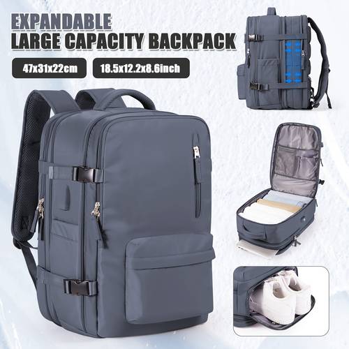expandable cabin bag travel backpack airplane backpack under seat ryanair easyjet approved budget airline friendly suitable for boarding fits zippered closure a shoe compartment