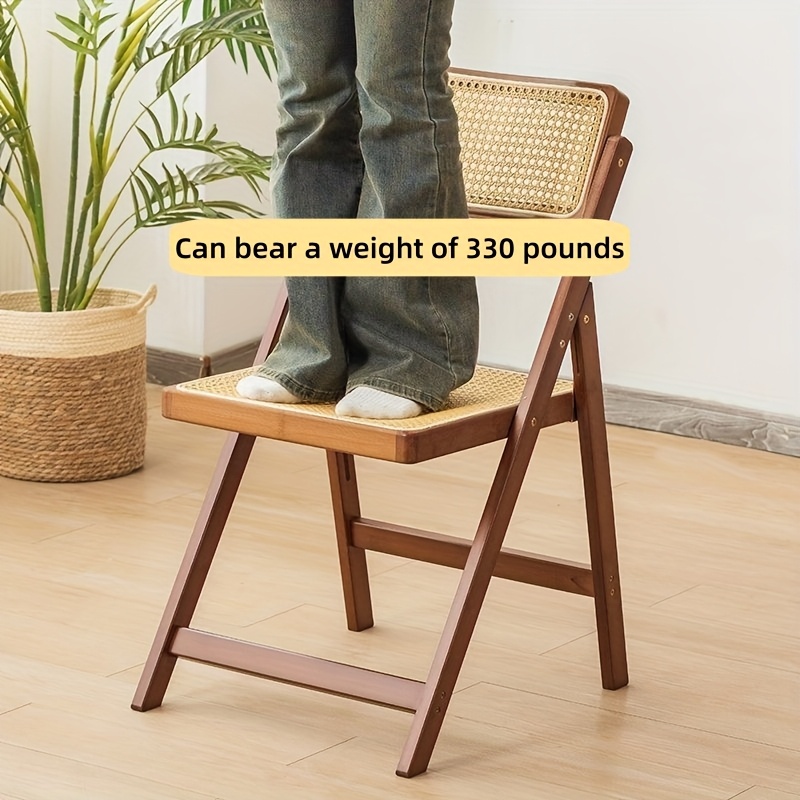 2 Sillas Plegables de Bambú Modernas - Estructura de Madera de Bambú Resistente, Sillas Portátiles y Ligeras Adecuadas para Uso en Interiores/Exteriores, Diseño Ahorrador de Espacio, Fácil de Plegar/Desplegar, No Requiere Montaje, Ideales para Hogar, Jardín, Oficina - Capacidad de Peso 149,69 KG