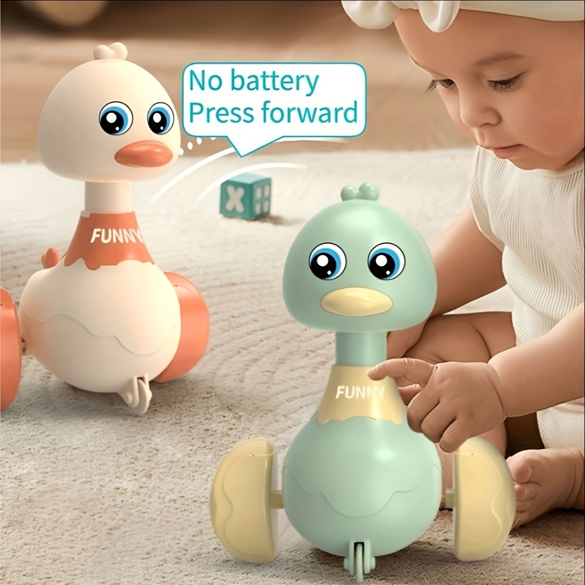 1/3pcs Children's Press Toy Car - Cute Swing Duck, Duck Color Sent At Random, No Battery Required Before Press Christmas New Year Birthday Gifts for Boys Girls