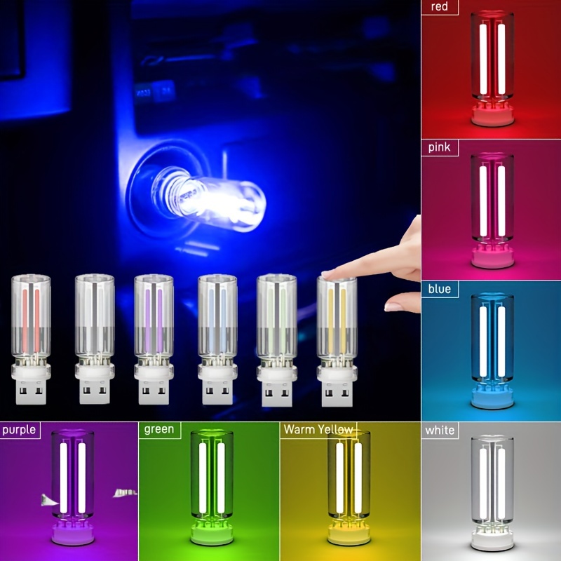 

1pc Car Interior Led Atmosphere Lighter Usb For Car Decoration Party Portable Auto Interior Light Small Night Light In The Room Decoration Lights Auto Car Accessories, Universal