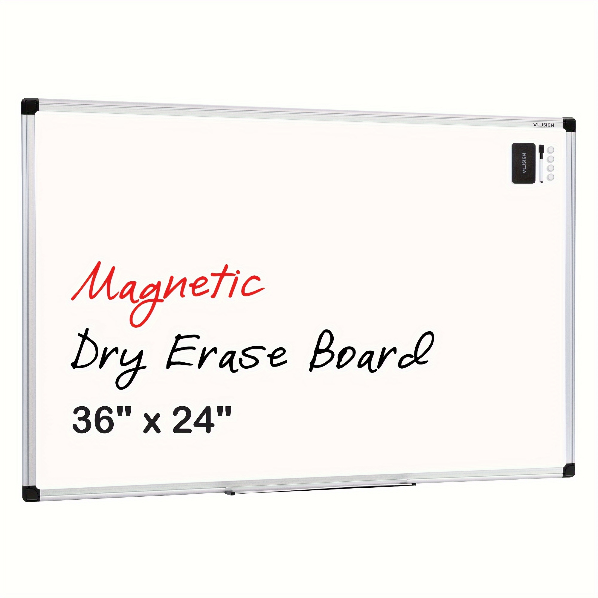 

Deli 36''x24'' Dry Erase Board Set, 1set Of White Board, Dry Erase Marker And Pcs Eraser, Whiteboard For Home And Office