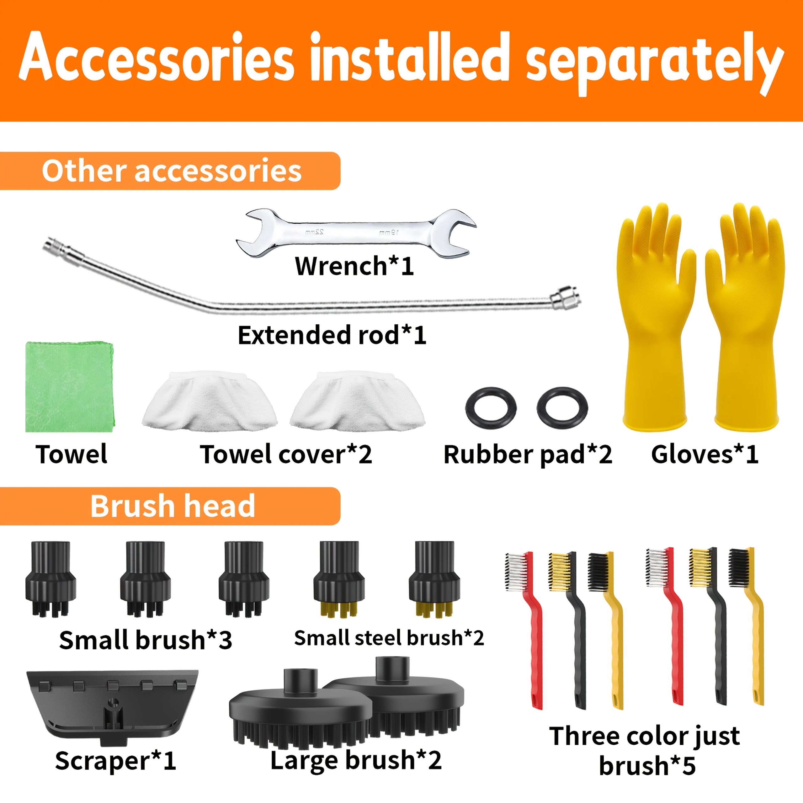 TEMU Steam Cleaner Accessory Set, Accessories Sold Separately, Easy To Clean And Deep Dust Removal Supplies, Ideal For Kitchen And Bathroom Dusting