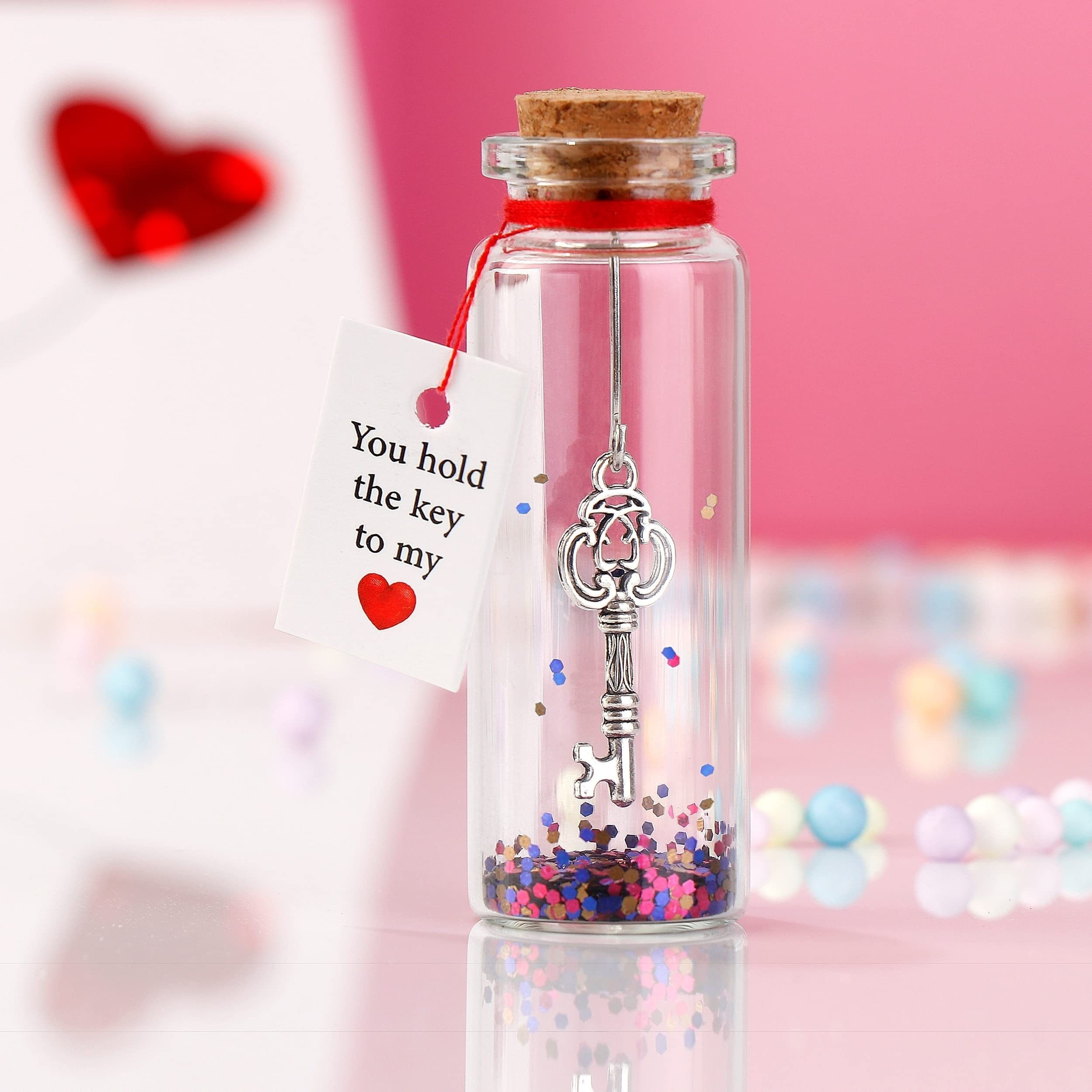 1pc Mini Glass Bottle, Valentines Day Gift For Her Him Birthday Gifts  For Her You Presents For Wife And Husband Valentines Day Gif