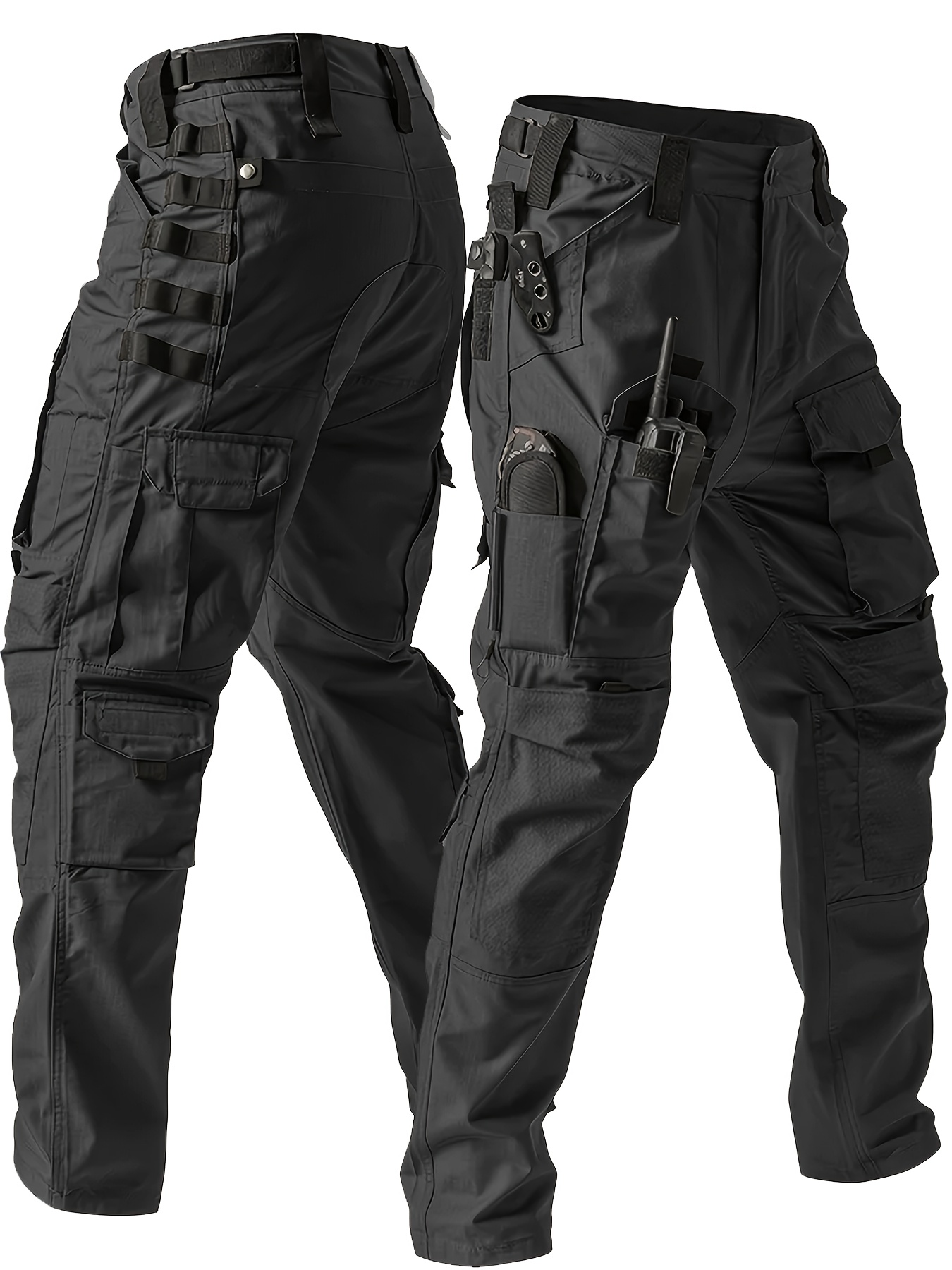 taktische herren cargo hose - robuste arbeitshose mit mehreren  , verstellbarem kordelzug, leicht für wandern, camping, outdoor-aktivitäten (frühling/herbst), wanderhose (ohne gürtel)