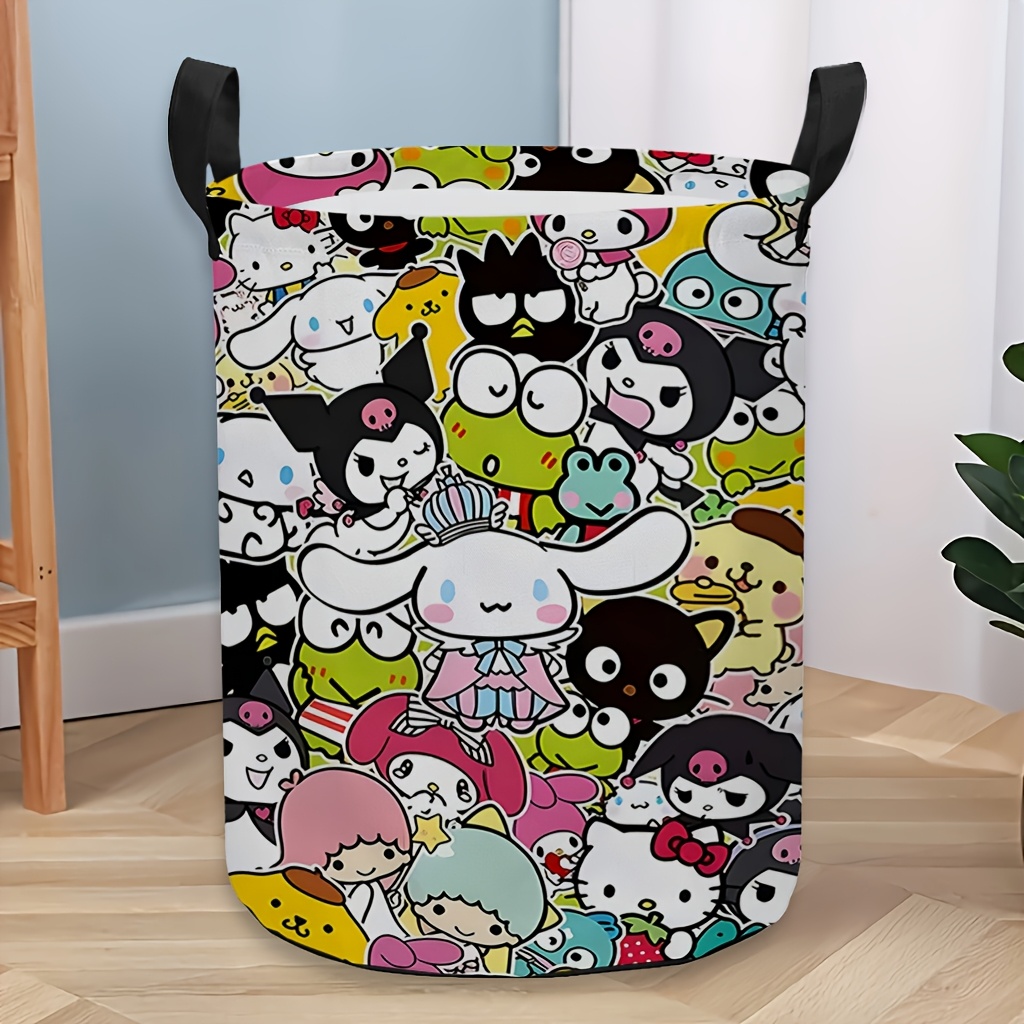 item picture   1pc     cartoon cute laundry basket foldable storage for clothes   with handles   decorating bathrooms or bedrooms bathroom additions laundry bin gifts laundry baskets