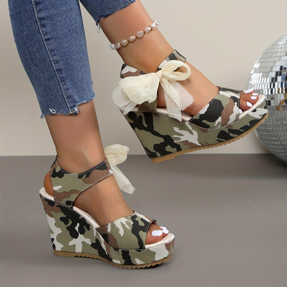 Camouflage wedge heels on sale