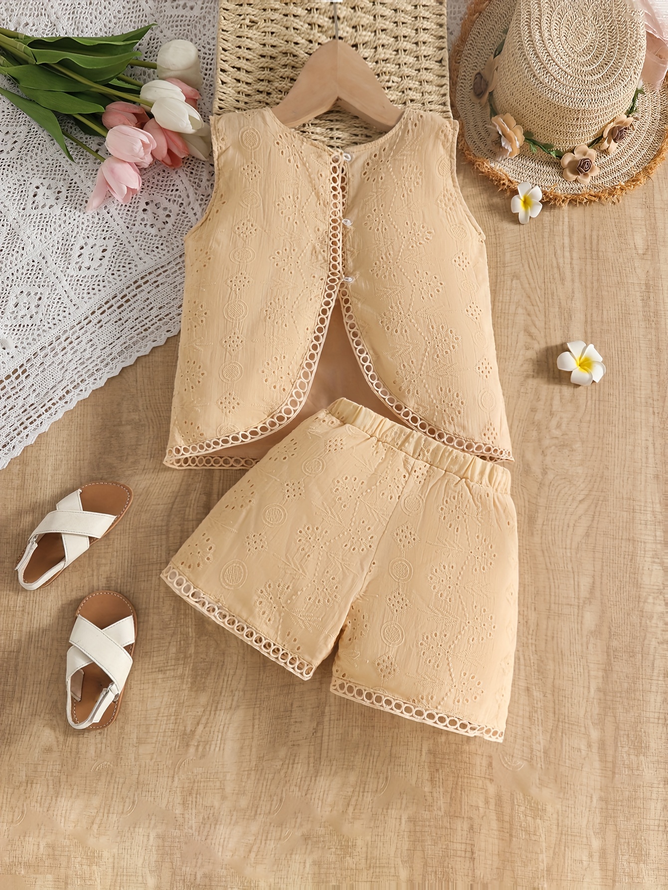 set estivo nuovo e confortevole gilet bordo in pizzo + - Temu Italy, image size:800x1066