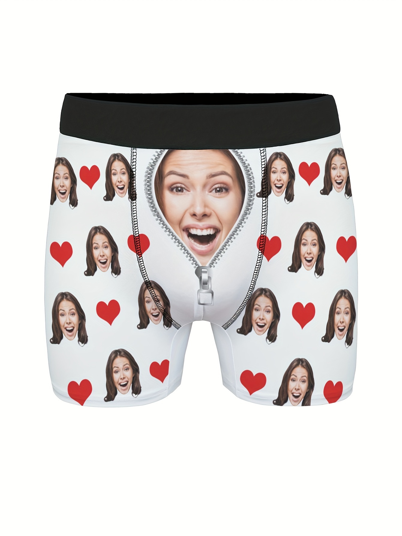 Personalized Face Underwear This Belongs to Me Face boyfriend Boxers,  Custom Face Boxer Shorts Zipper men's Underwear