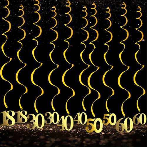 5pcs spiral party decorations elegant ed streamers for 18th 30th 40th 50th 60th birthday anniversary celebrations