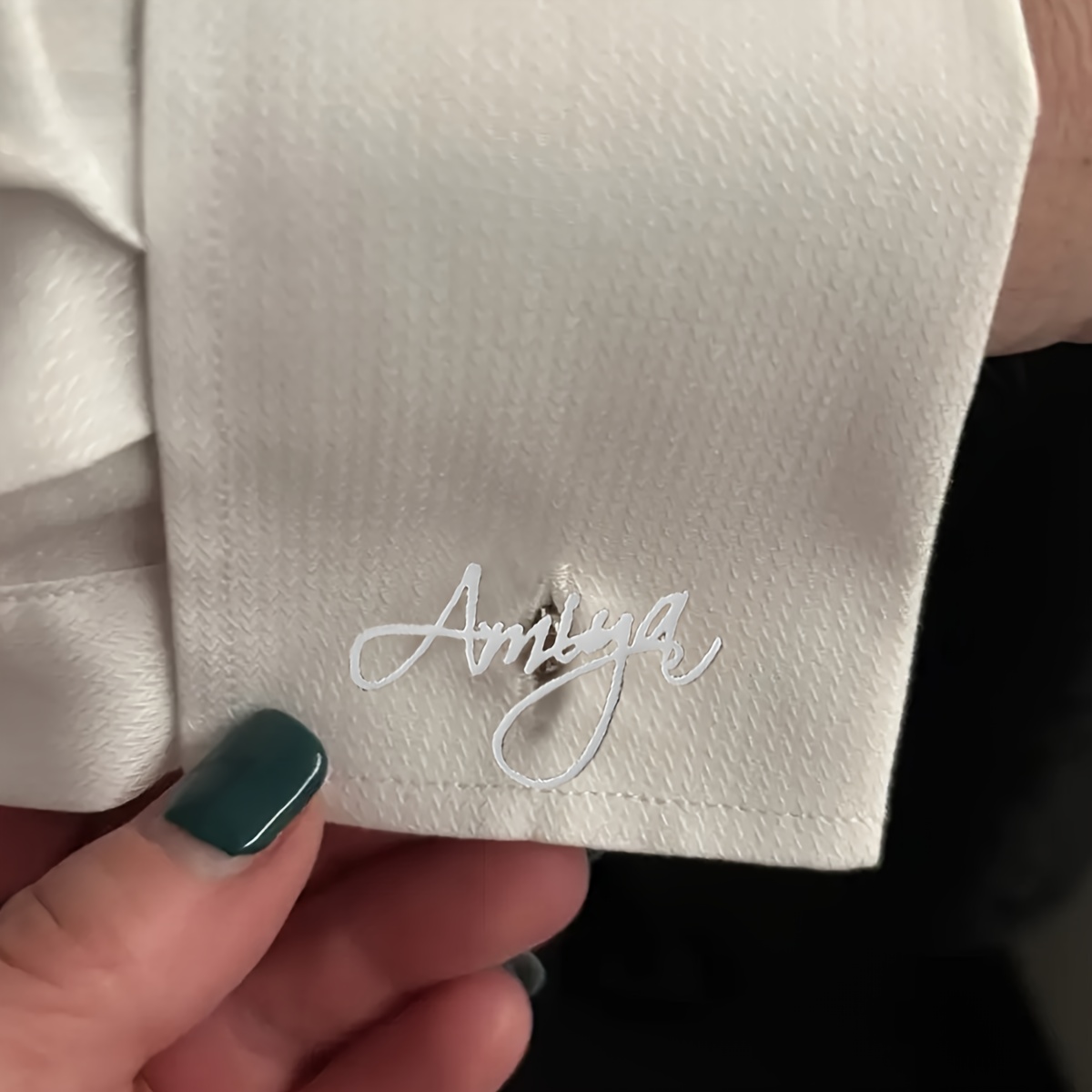 TEMU (customized Information Can Letters; Translated ) Men's Elegant Name Cufflinks; 1 Pair Of Custom Name Cufflinks; Stainless Steel Jewelry; Men's