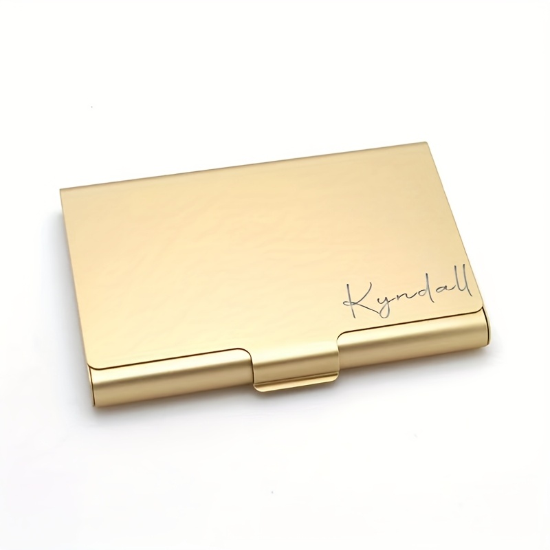 TEMU [customization] Business Aluminum Alloy Business Card Box, Private Customization, Portable, Portable Credit Card Box, Colorful Metal Business