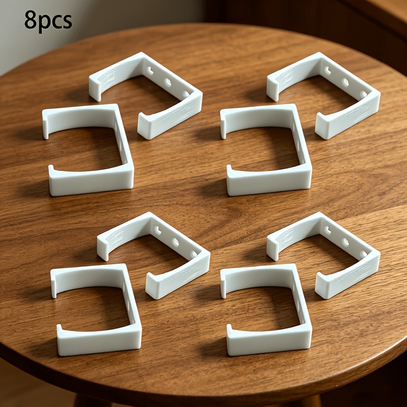 8pcs European Strip , Lightweight And Convenient, Screw Fixed, Wall-mounted Socket Brackets, Wire Management Base, Used To Strips On Walls, Utility Hooks