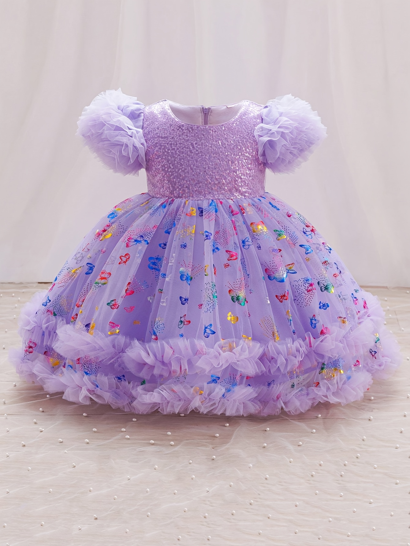 girl tulle party dress puff sleeves big bow - Temu Canada