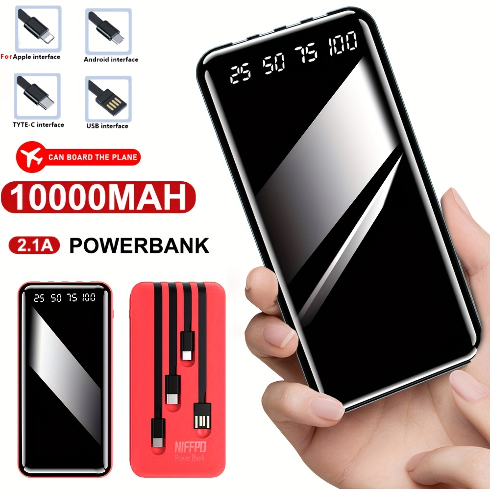 

10000mah Power Bank Portable Charger, Built In Led Digital Display, Suitable , For Iphone Etc. For Christmas New Year