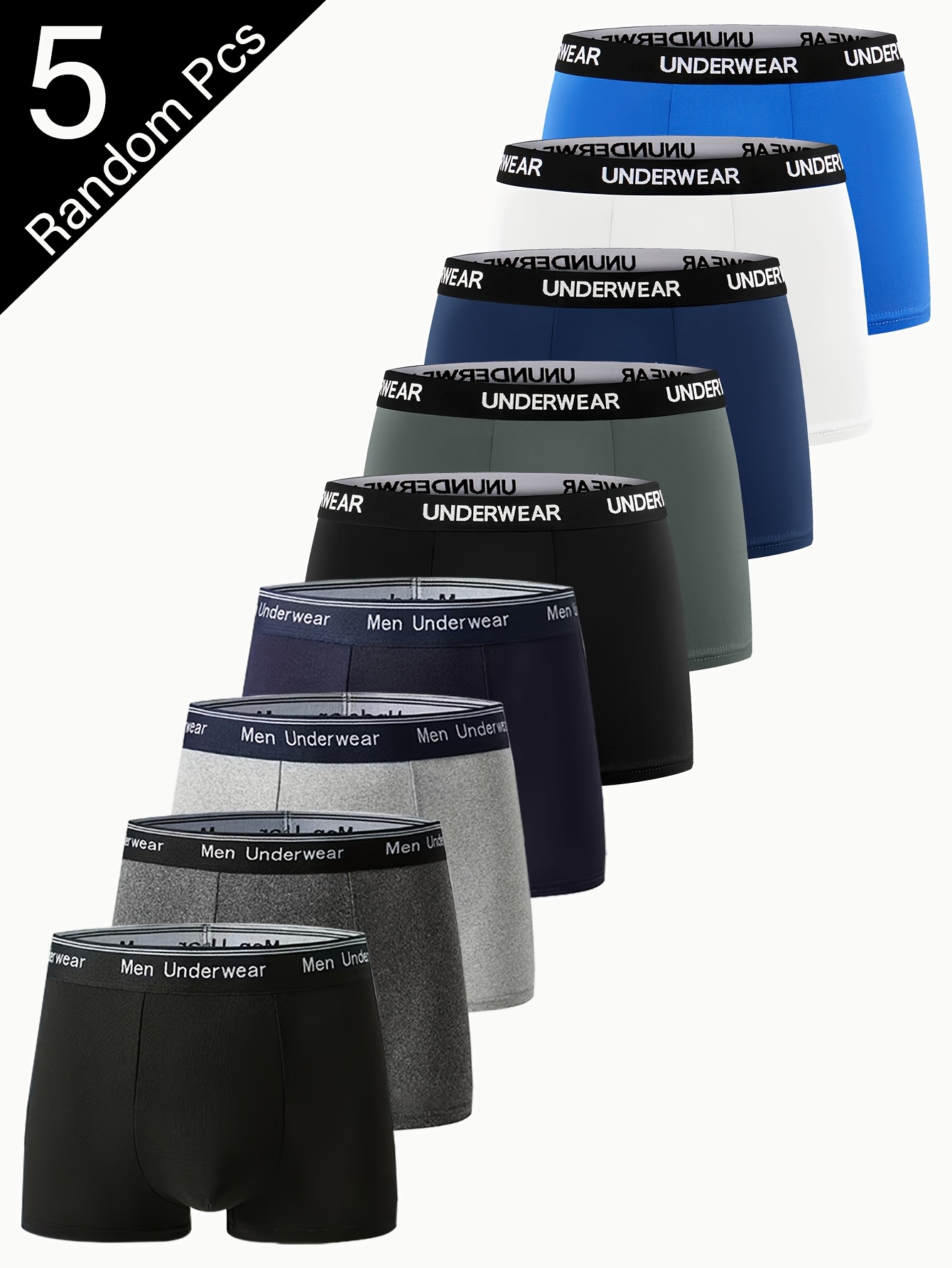 Pack de 5 Calzoncillos Planos de Esquina para Hombre, Suaves y Holgados, Adecuados para las Cuatro Estaciones y Uso Diario - Modernos y Cómodos. Ideales para Bodas, Calzoncillos Innovadores para Hombres