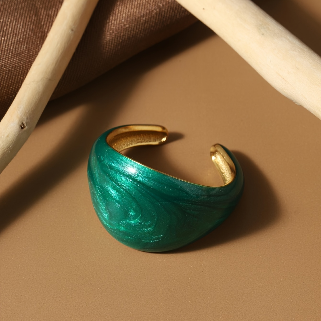 Enamel Drip Glaze Stainless Steel Open Ring