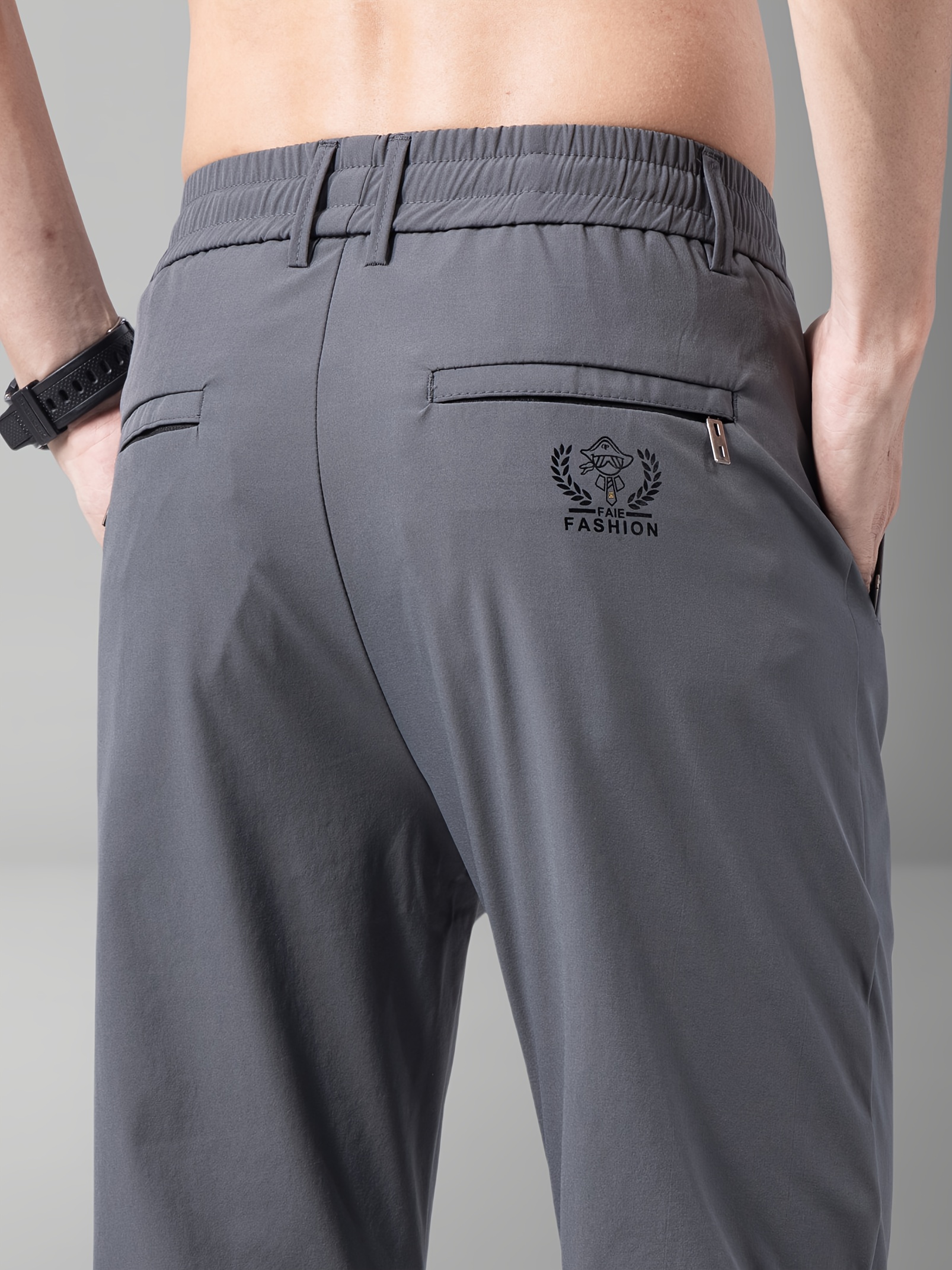 mens summer sports pants gray drawstring waist zippered pockets casual outdoor athletic wear for tennis golf casual athletic wear casual sportswear polyamide fabric details 14