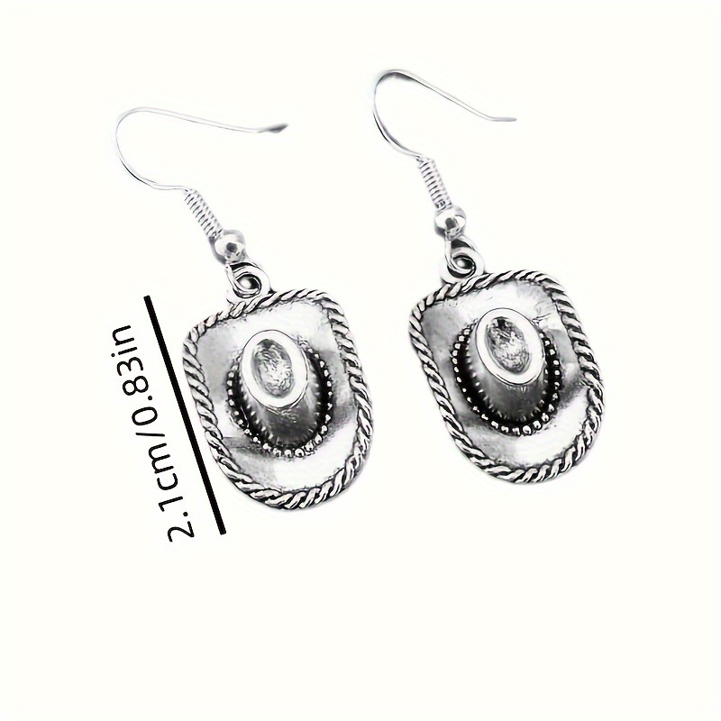 Cowboy Hat Electroplating Process Ear Hook Earrings