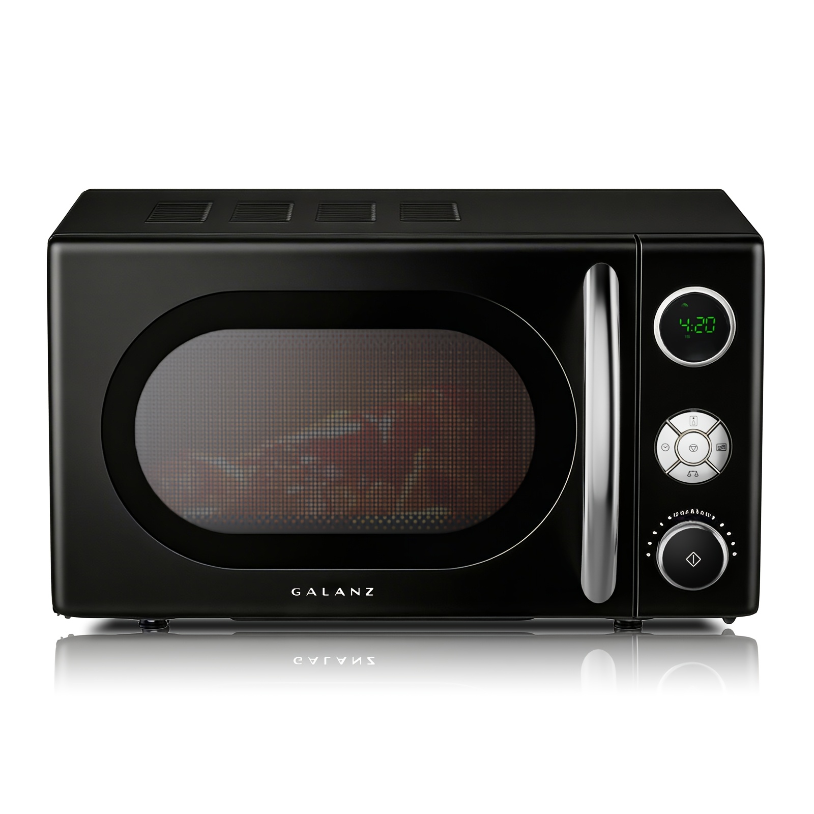 Galanz 20-liter Desktop Microwave Oven, With 700-watt High Power, Stainless Steel Interior, One-button Heating, A Brand, Suitable For Small Kitchens And Campers. In Black
