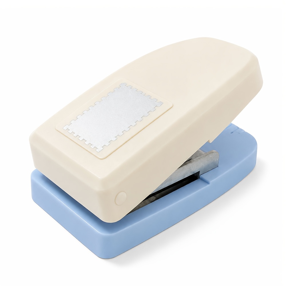 TEMU 1 pz Timbro Foratrice Rettangolare, Taglia Etichette Seghettato 3�4 cm, Utensile per Forare a Pressione Manuale, Materiale Durevole in Plastica