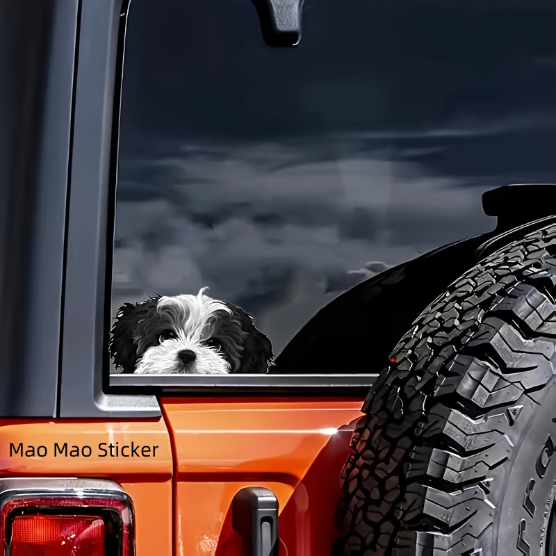 

Shih Tzu Vinyl Sticker - & White Decal For Laptops, Cars, Windows, Trucks, & Fridges | Matte , Cartoon Theme