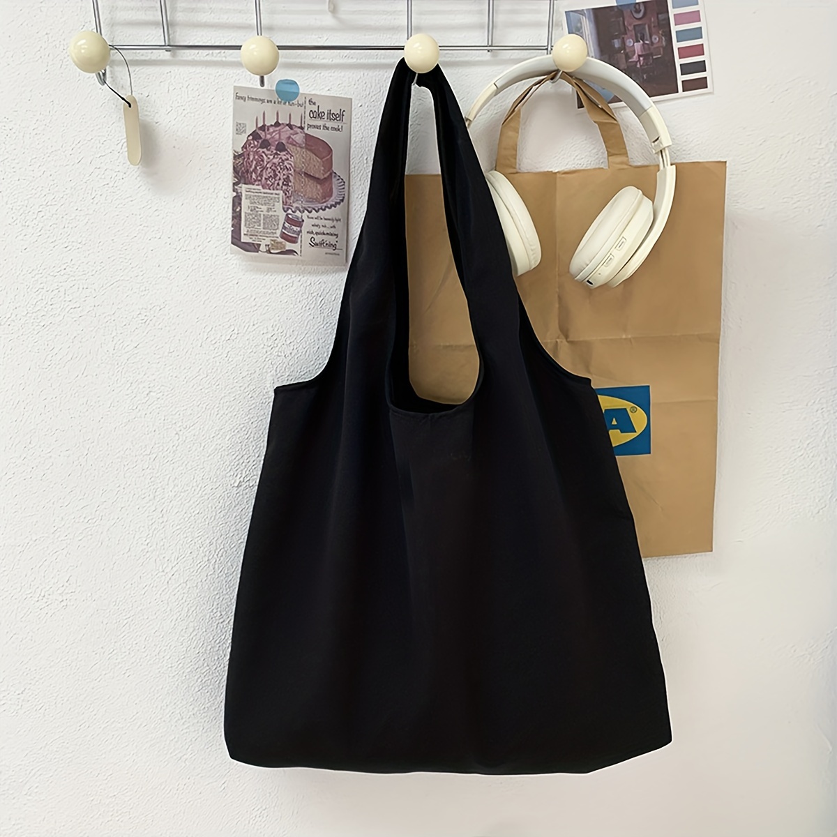 TEMU Tote Bag For Women - Spacious & Lightweight, Daily Use, Shopping, And Travel - Shoulder Bag In Black/