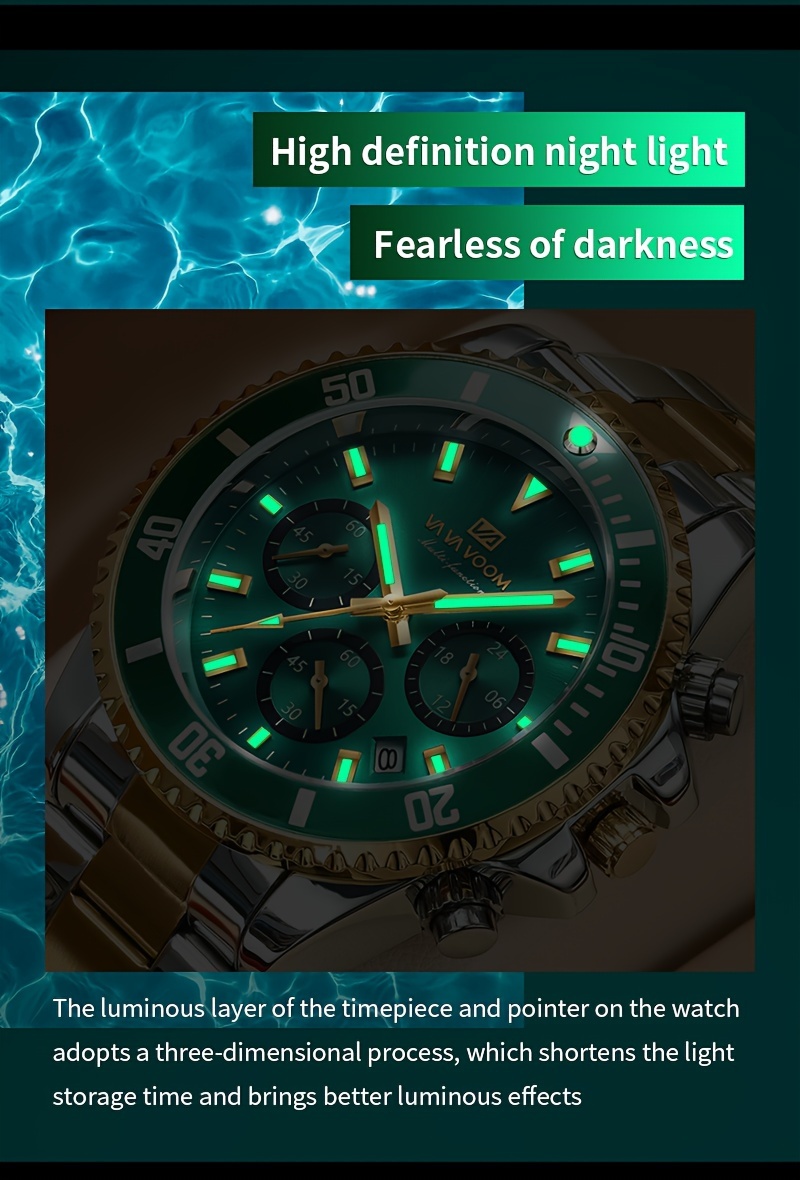 colorful sports watch with 3d large dial and multifunctional timing stainless steel strap suitable for daily casual   outdoor sports and other occasions to wear a gift details 2
