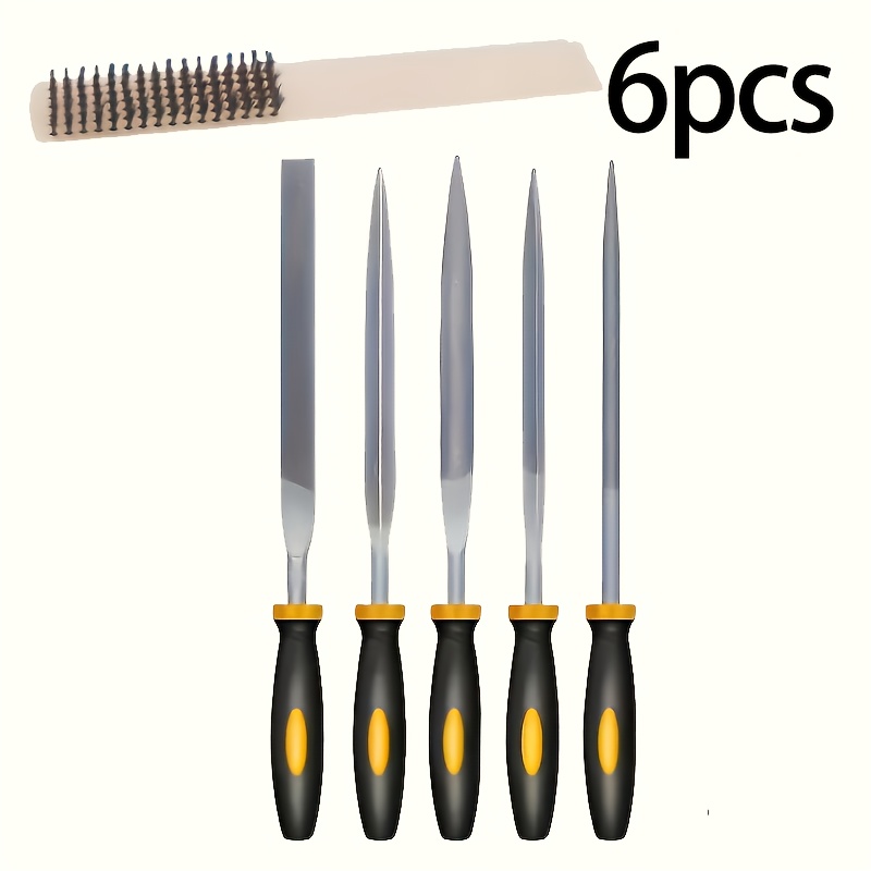 TEMU 6/11pcs Heavy-duty Professional Carbon Steel File Set With Hardened Alloy Steel Construction 10-file Kit (flat, Guard, Square, Triangular,
