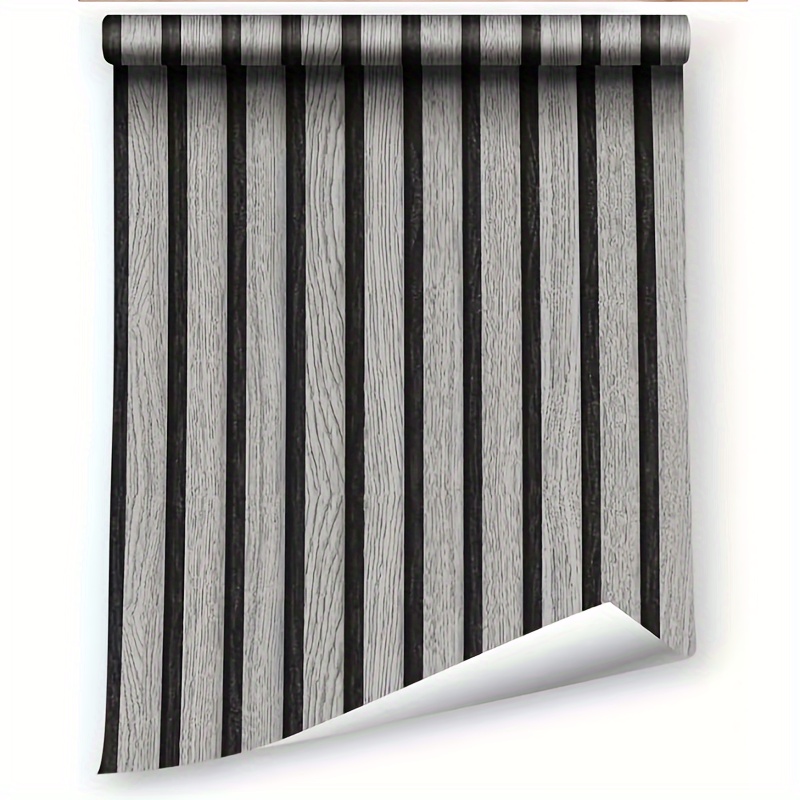 Slat Peel And Stick Wallpaper, Wood Panel Grain Contact Paper Wood Self Adhesive Removable Vintage Look Wall Paper Decorative For Wall Covering