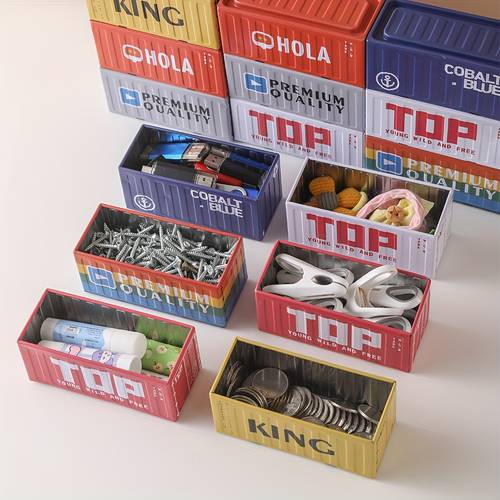 vintage mini industrial style container tin box stackable storage box gadget storage small jewelry storage home creative multifunctional tin box decoration