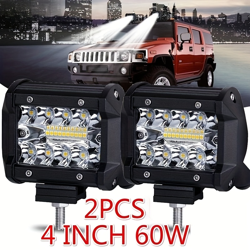 2 piezas de barra de luz de automóvil de 10,16 pulgadas, luz combinada de alta brillantez de 12V, 20 LED, iluminación ultra brillante, accesorios de mantenimiento de automóviles para hombres, adecuados para camiones, RV y motocicletas, sin batería.