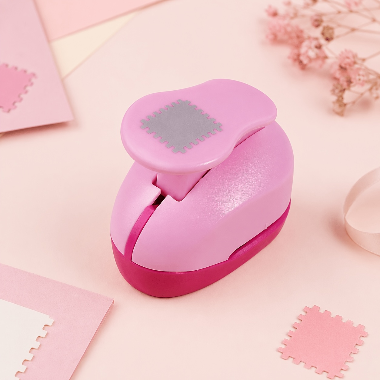 TEMU 1pc Lever-action Manual Punch Tool With Lever Mechanism & Effort-saving Operation - Portable Square Hole Punch Suitable For Card Making,
