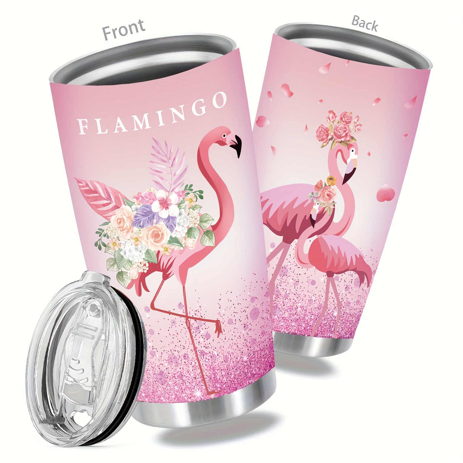 

Flamingo 20oz Insulated Tumbler - Stainless Steel Travel Cup With Lid, Reusable Coffee Mug, Bpa-free, Dual Wall Vacuum, Sweat Proof, Hand Wash Only - Multipurpose Use Without Electricity
